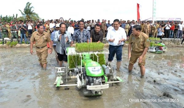 Mentan dan Gubsu Tanam Padi Perdana di Batubara